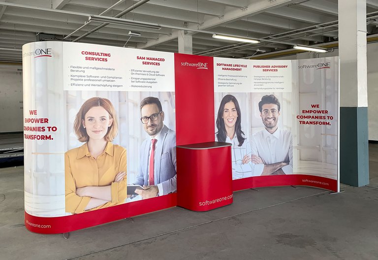 Stand de exposición modular ISOframe Wave - SoftwareONE Deutschland GmbH
