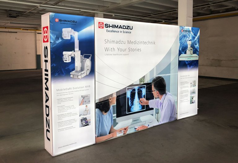 Stand de exposición modular LED GRID Lightbox - Shimadzu Europa GmbH